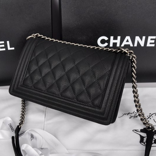 2014 Boy Chanel Flap Shoulder Bag Original Chamois Leather A67086 Black