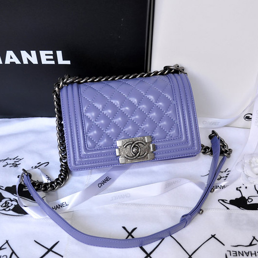 2014 Boy Chanel Flap Shoulder Bag Original Sheepskin Leather A67063 Lavender