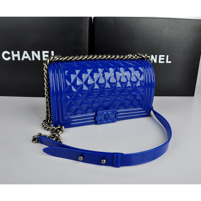 2014 Boy Chanel Flap Shoulder Bag PVC leather A67063 DarkBlue