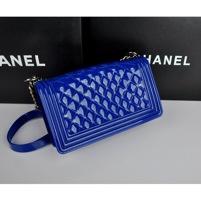 2014 Boy Chanel Flap Shoulder Bag PVC leather A67063 DarkBlue