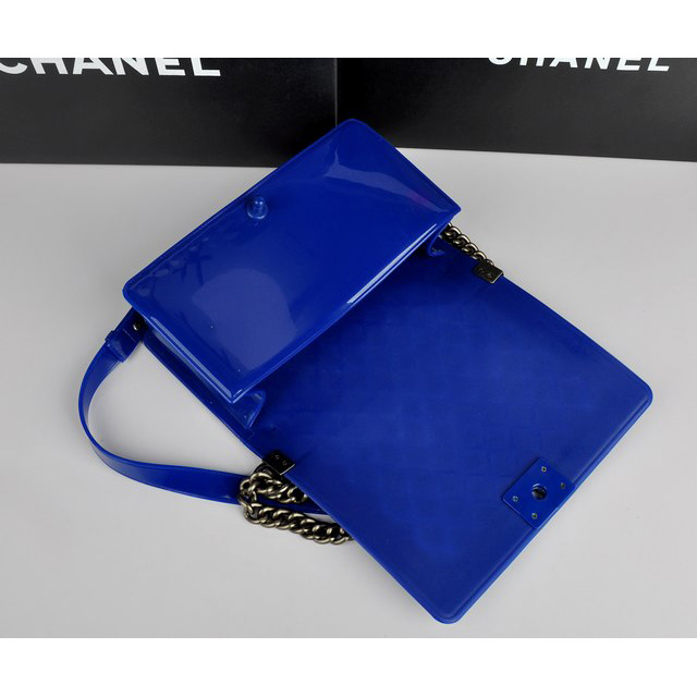 2014 Boy Chanel Flap Shoulder Bag PVC leather A67063 DarkBlue