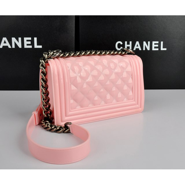 2014 Boy Chanel Flap Shoulder Bag PVC leather A67063 Pink