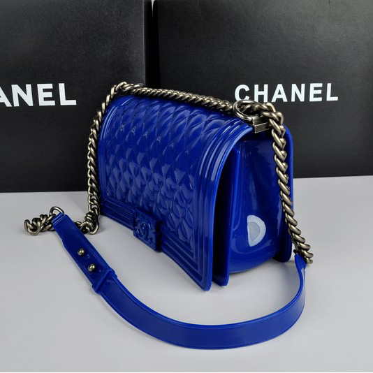 2014 Boy Chanel Flap Shoulder Bag PVC leather A67086 DarkBlue