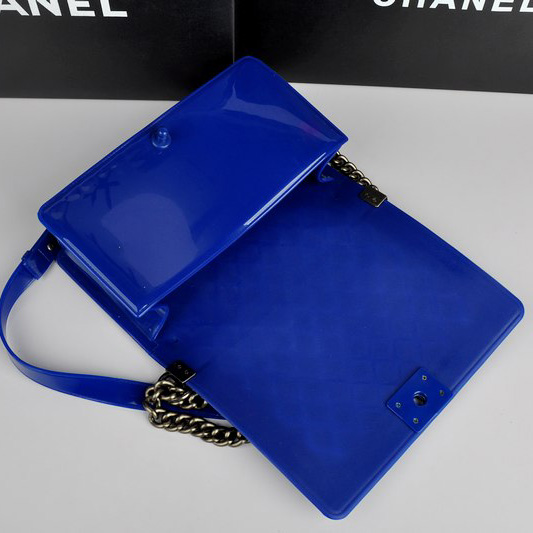 2014 Boy Chanel Flap Shoulder Bag PVC leather A67086 DarkBlue