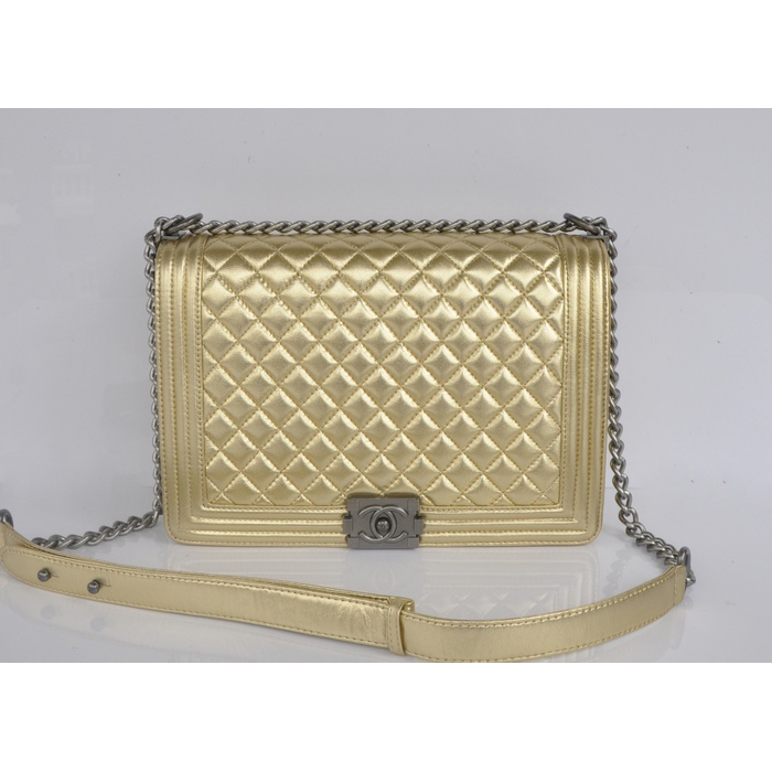 2014 Boy Chanel Flap Shoulder Bag Sheepskin Leather A67087 Gold