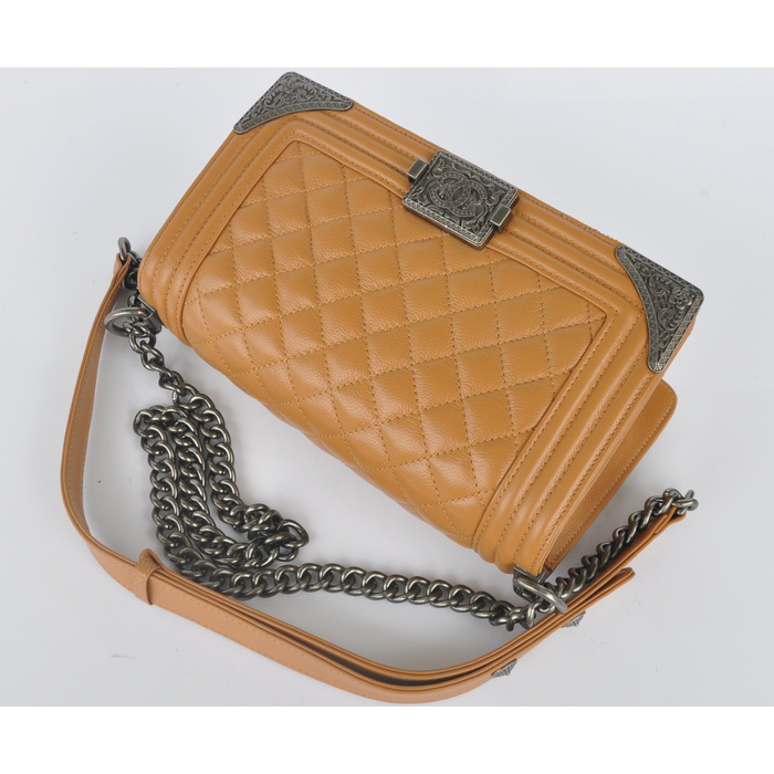 2014 Boy Chanel Flap Shoulder Bag in Calfskin Leather A67088 Apricot