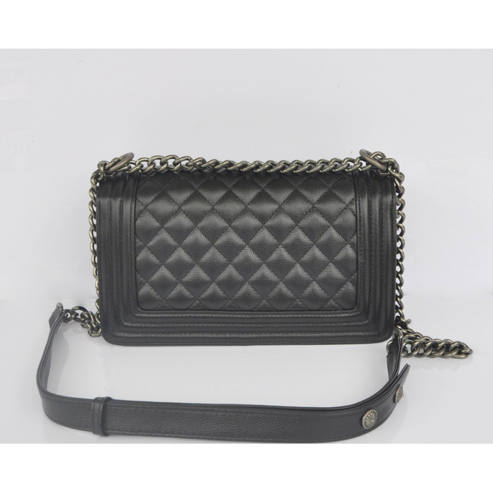 2014 Boy Chanel Flap Shoulder Bag in Calfskin Leather A67088 Black