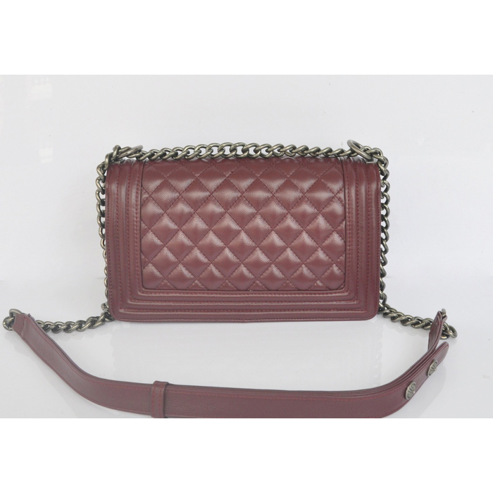 2014 Boy Chanel Flap Shoulder Bag in Calfskin Leather A67088 Burgundy