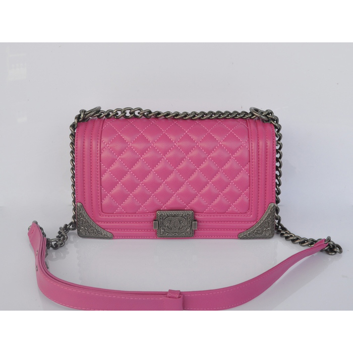 2014 Boy Chanel Flap Shoulder Bag in Calfskin Leather A67088 Rose