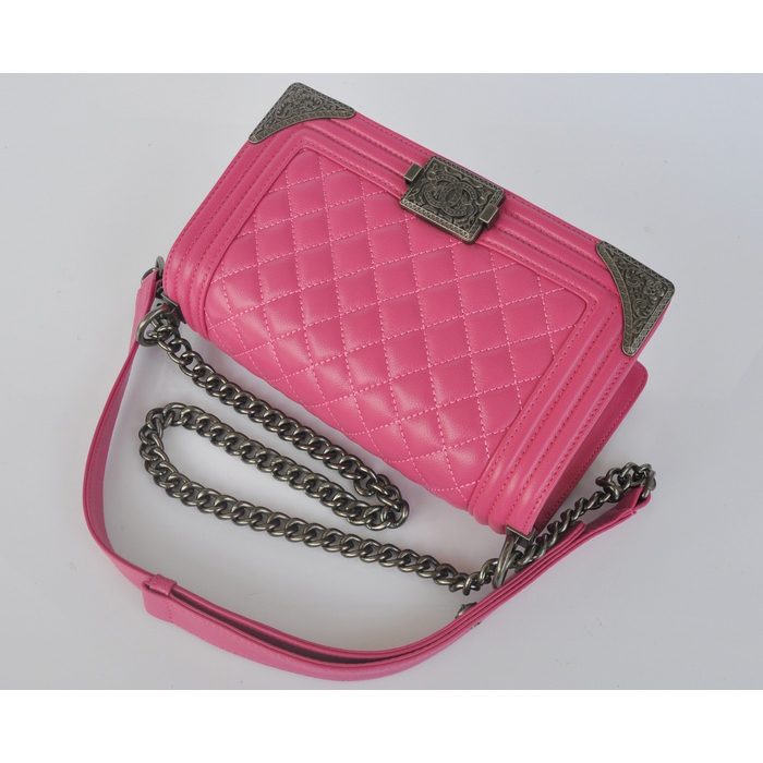 2014 Boy Chanel Flap Shoulder Bag in Calfskin Leather A67088 Rose