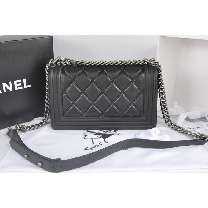 2014 Boy Chanel Flap Shoulder Bag in Original Calf Leather A91205 Black