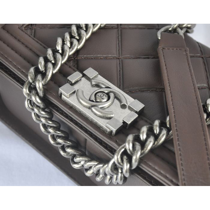 2014 Boy Chanel Flap Shoulder Bag in Original Calf Leather A91205 Coffee