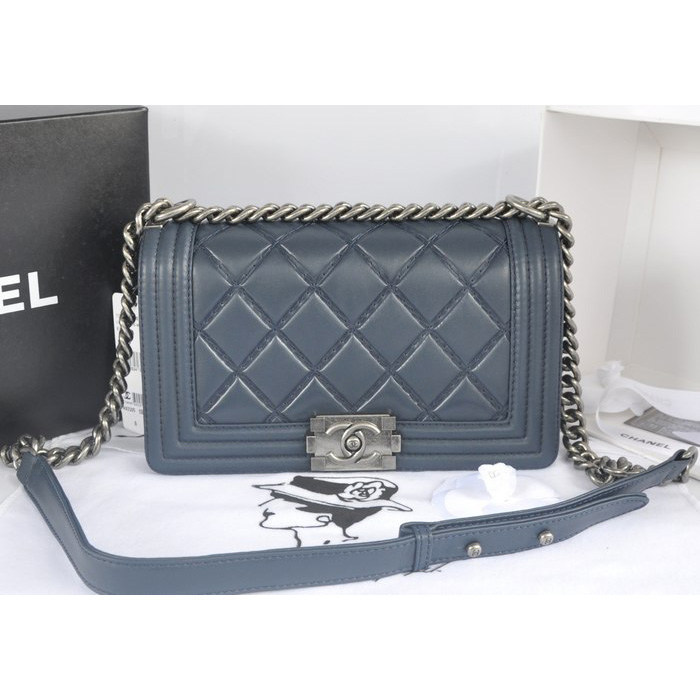 2014 Boy Chanel Flap Shoulder Bag in Original Calf Leather A91205 Royalblue