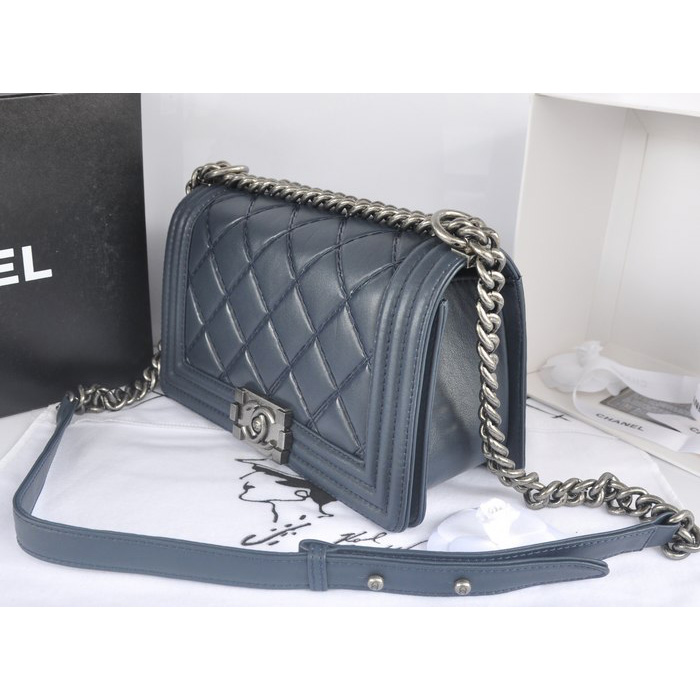 2014 Boy Chanel Flap Shoulder Bag in Original Calf Leather A91205 Royalblue