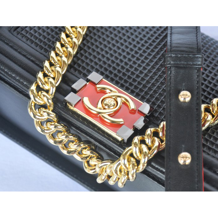 2014 Boy Chanel Flap Shoulder Bag in Original Calf Leather A92094 Black