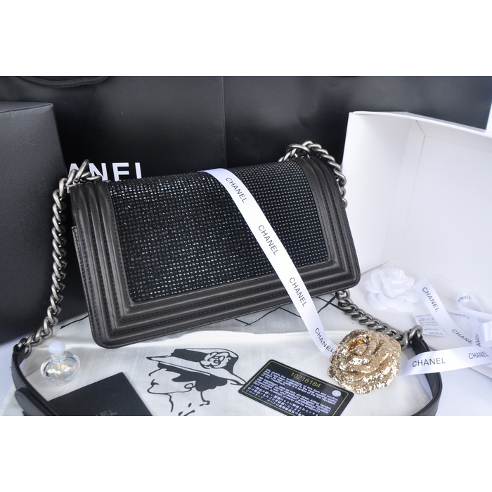 2014 Boy Chanel Star Flap Shoulder Bag Original Leather A67086 Black