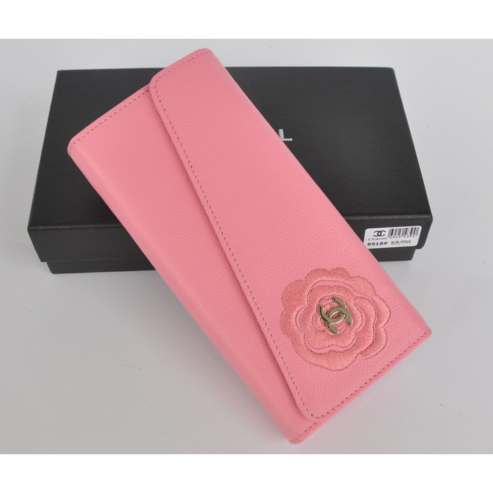 2014 CHANEL Cowhide Wallet chanel C8918 Pink