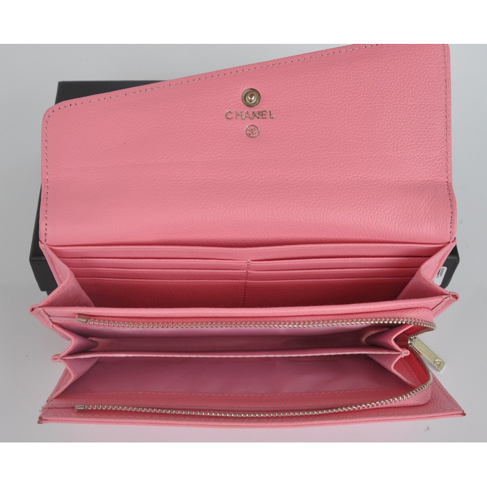 2014 CHANEL Cowhide Wallet chanel C8918 Pink