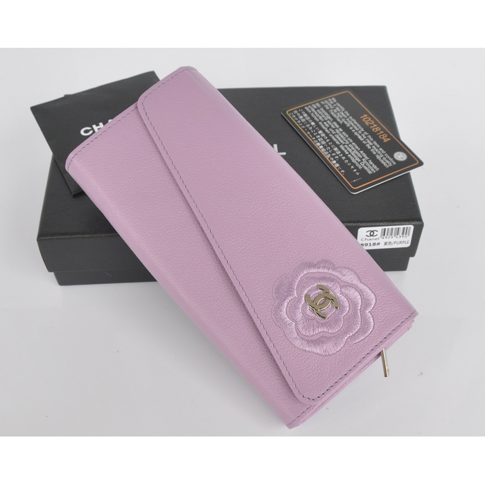 2014 CHANEL Cowhide Wallet chanel C8918 Purple