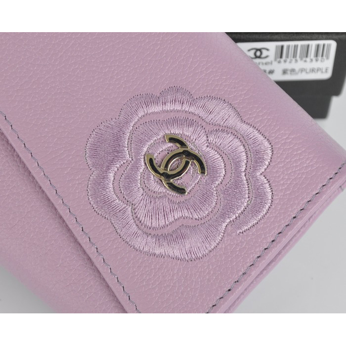 2014 CHANEL Cowhide Wallet chanel C8918 Purple