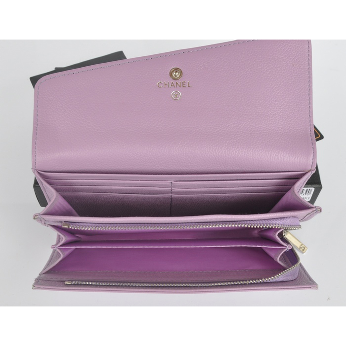 2014 CHANEL Cowhide Wallet chanel C8918 Purple