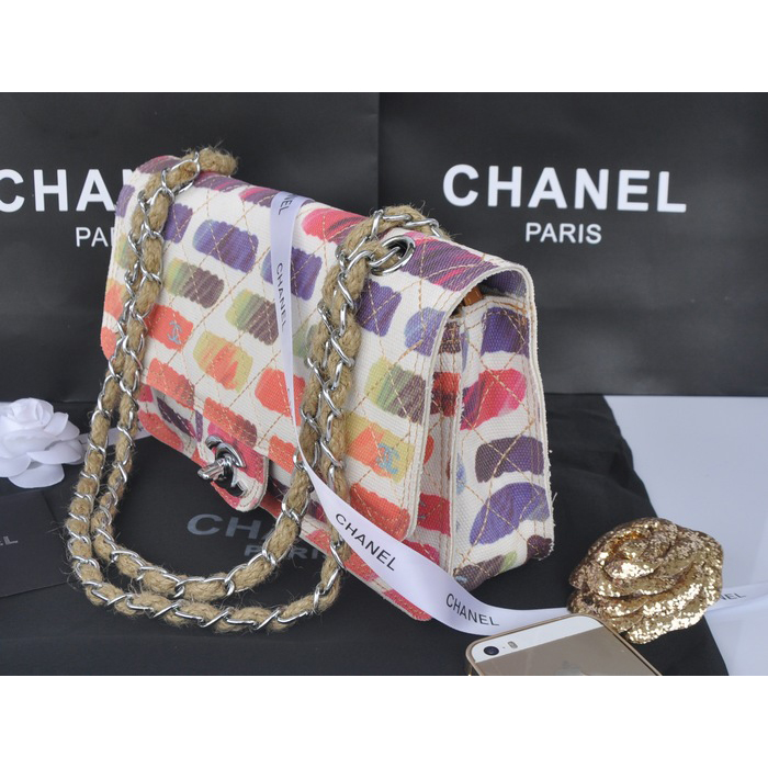 2014 Chanel 2.55 Series Classic Flap Bag Canvas A90261 Purple