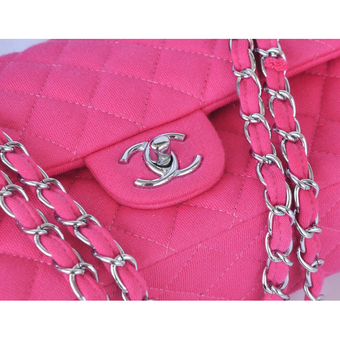 2014 Chanel 2.55 Series Classic Flap Bag Denim Fabric CF1112 Rose