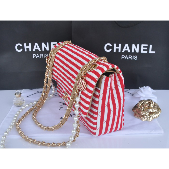 2014 Chanel 2.55 Series Flap Bag Jersey and Lambskin 1112 Red