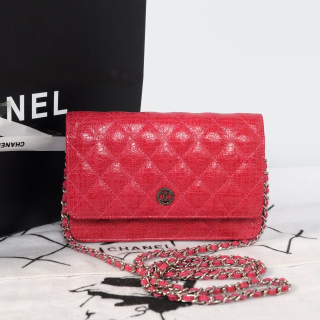 2014 Chanel A33814 Original Glazed Crackled Leather mini Flap Bag with Rose