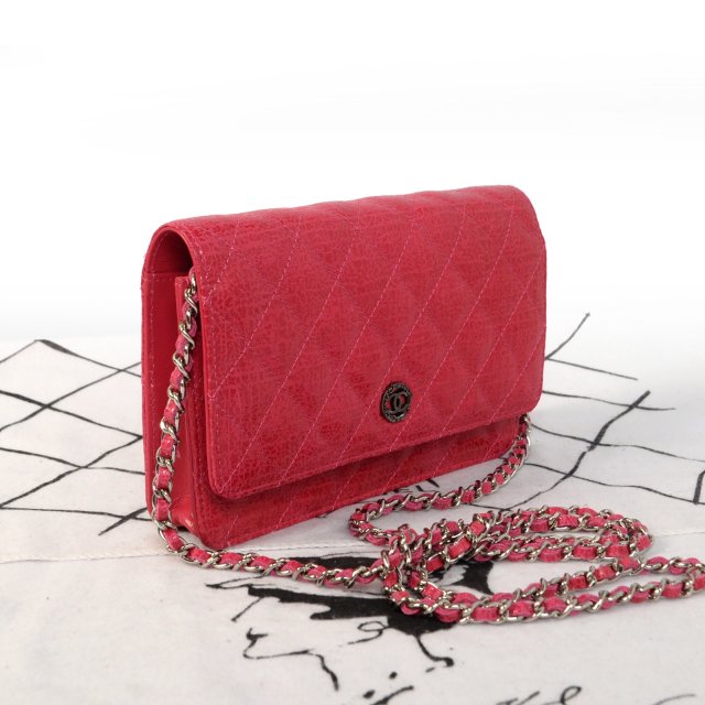 2014 Chanel A33814 Original Glazed Crackled Leather mini Flap Bag with Rose