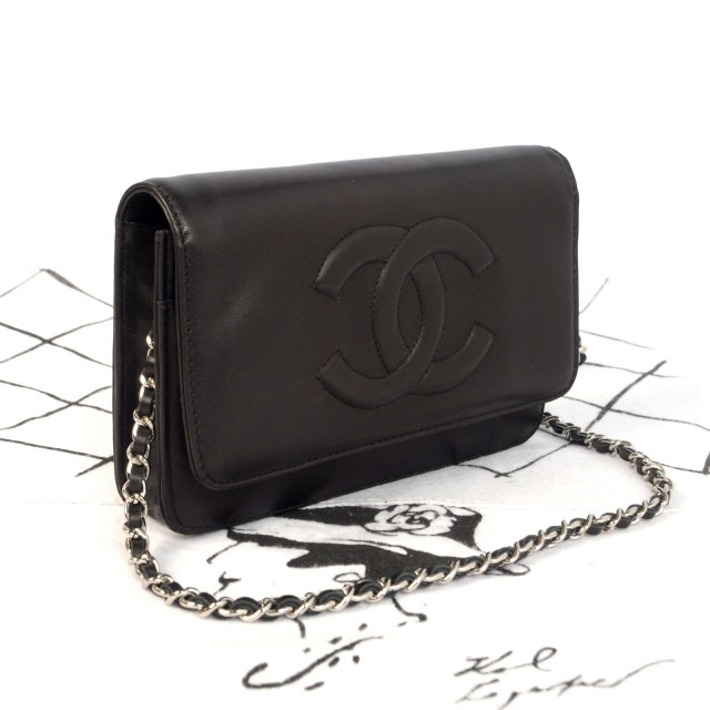 2014 Chanel A33814 Original Sheekskin leather mini Flap Bag with Black