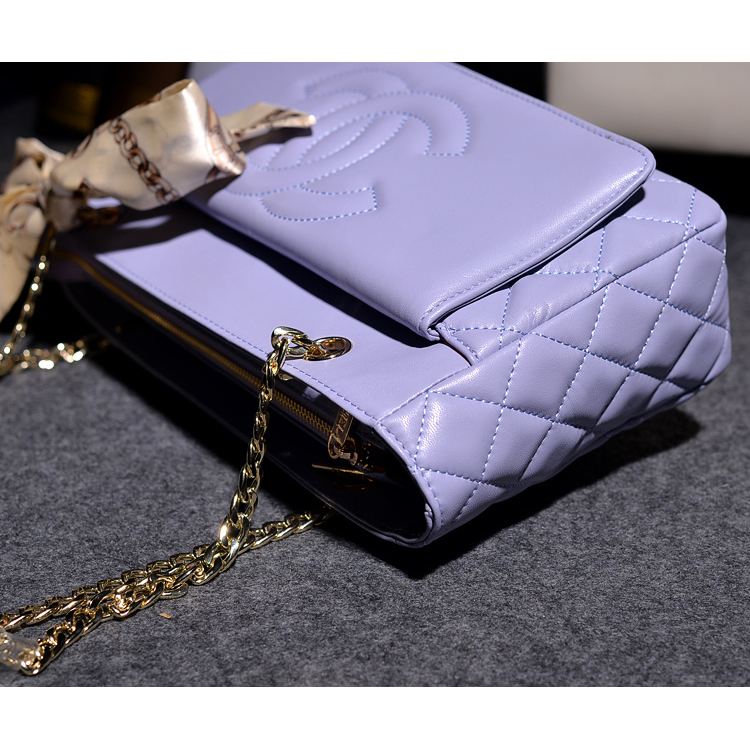 2014 Chanel A66345 sheepskin leahter portable shoulder bag in Lavender