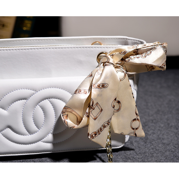 2014 Chanel A66345 sheepskin leahter portable shoulder bag in White