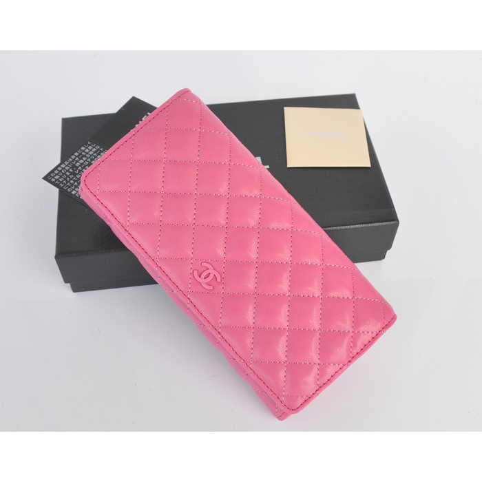 2014 Chanel Bi-Fold Wallet Original Leather A91502 Rose