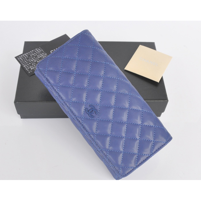 2014 Chanel Bi-Fold Wallet Original Leather A91502 Royal