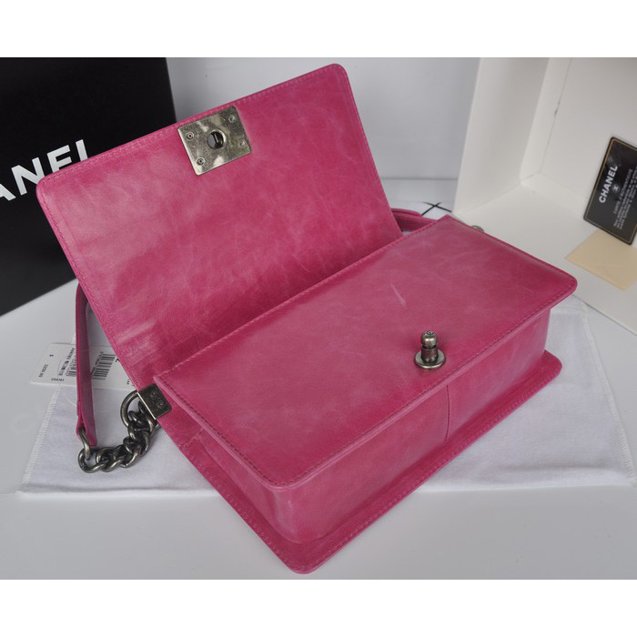 2014 Chanel Boy Flap Shoulder Bag Original Bright Leather A66383 Rose