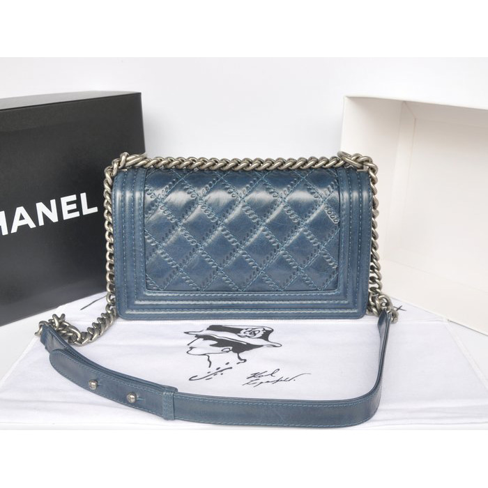 2014 Chanel Boy Flap Shoulder Bag Original Bright Leather A66383 RoyalBlue