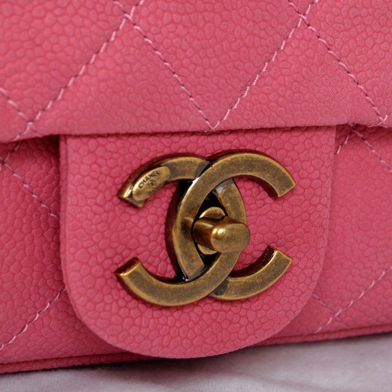 2014 Chanel Classic Cannage Pattern Nubuck Leather Top Flap Bag A67622 Pink