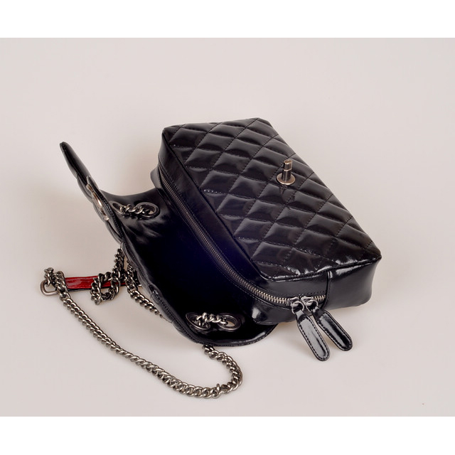 2014 Chanel Classic Flap Bag Iridescent Leather A25801 Black