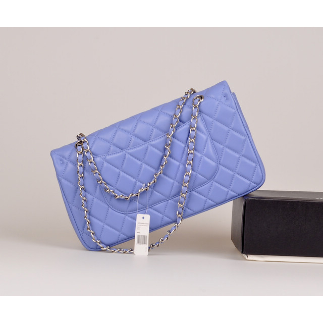 2014 Chanel Classic Flap Bag Lavender Original Leather 1113 Silver