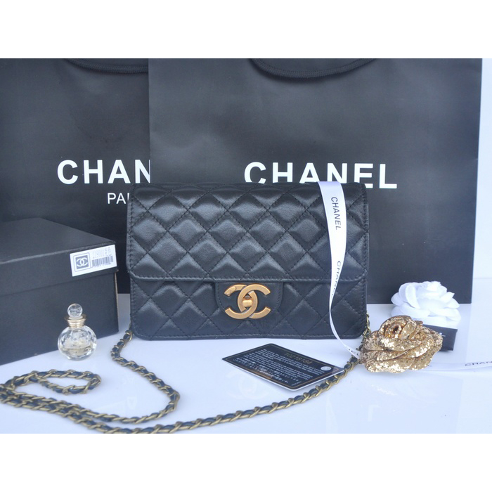 2014 Chanel Classic Flap Bag Original Leather A219001 Black