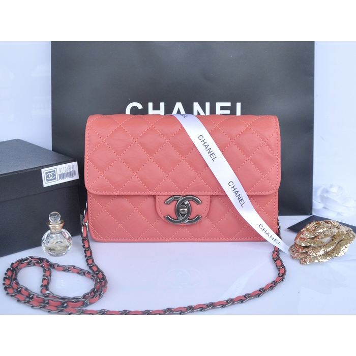 2014 Chanel Classic Flap Bag Original Leather A91101 Rose