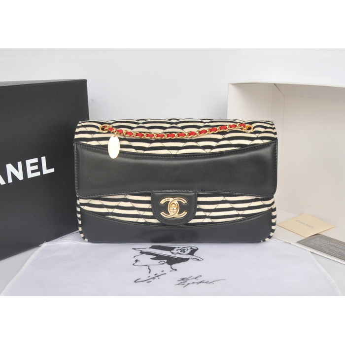 2014 Chanel Classic Flap Bag Original Sheepskin Leather A92052 Black