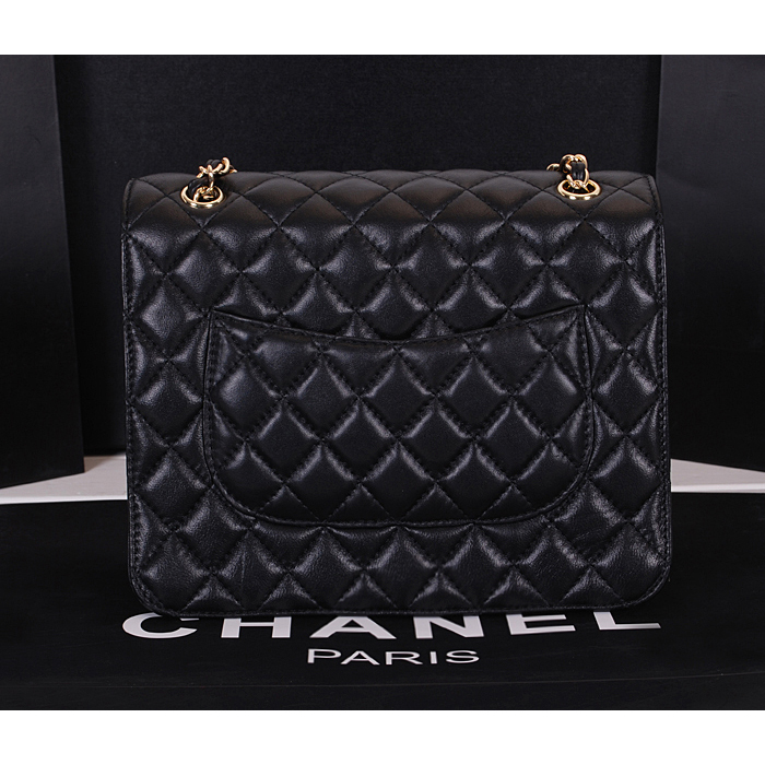 2014 Chanel Classic Flap Bag Sheepskin Leather A0079 Black