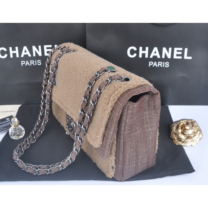 2014 Chanel Classic Flap Bag Villus A32464 Apricot