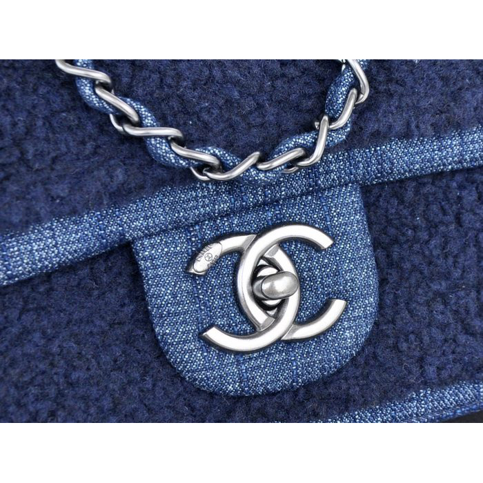 2014 Chanel Classic Flap Bag Villus A32464 Royalblue