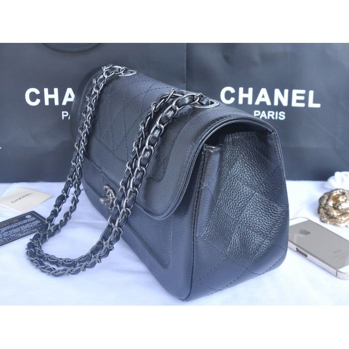 2014 Chanel Classic Flap Bags Calfskin Leather A90395 Black