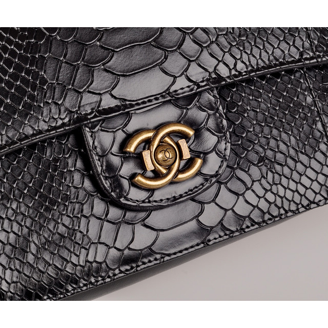 2014 Chanel Classic Flap Bags Calfskin Leather A92509 Black