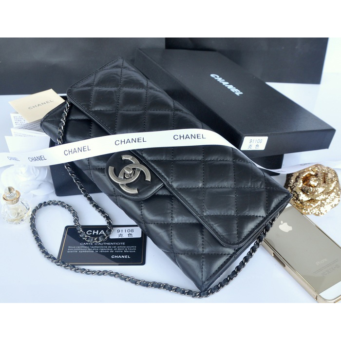 2014 Chanel Classic Flap Bags Original Leather A91108 Black