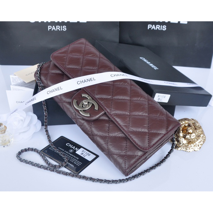 2014 Chanel Classic Flap Bags Original Leather A91108 Burgundy